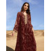 SHEIN Najma Платье свободного кроя с вышивкой и зубчатым воротником, бургундия SHEIN Najma Платье свободного кроя с вышивкой и зубчатым воротником, бургундия