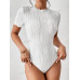 SHEIN Трикотажное боди из однотонной ребристой ткани Frenchy, белый SHEIN Трикотажное боди из однотонной ребристой ткани Frenchy, белый