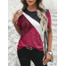 SHEIN Clasi Полосатая футболка с короткими рукавами и круглым вырезом с цветными блоками, редвуд SHEIN Clasi Полосатая футболка с короткими рукавами и круглым вырезом с цветными блоками, редвуд