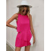SHEIN Clasi в горошек с принтом без рукавов и круглым вырезом, ярко-розовый SHEIN Clasi в горошек с принтом без рукавов и круглым вырезом, ярко-розовый