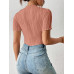 SHEIN Трикотажное боди из однотонной ребристой ткани Frenchy, пыльный розовый