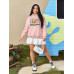 SHEIN Plus 1 шт. Толстовка с заниженными плечами с рисунком и буквами, розовый SHEIN Plus 1 шт. Толстовка с заниженными плечами с рисунком и буквами, розовый