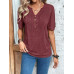 SHEIN Clasi Женская футболка с короткими рукавами, бургундия SHEIN Clasi Женская футболка с короткими рукавами, бургундия
