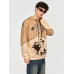 SHEIN 1шт толстовка с капюшоном в цветную полоску с мультяшным буквенным принтом, абрикос