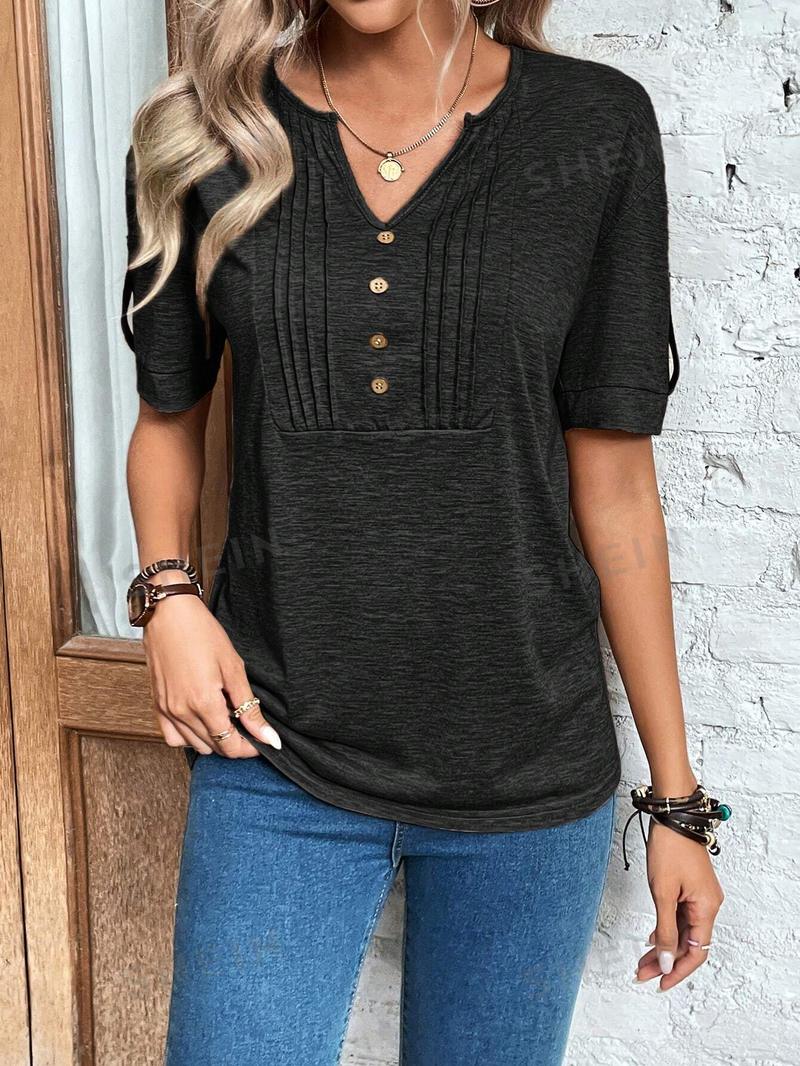SHEIN Clasi Женская футболка с короткими рукавами, черный