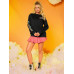 SHEIN 1 шт. Толстовка с заниженными плечами и буквенным рисунком, черный