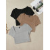 SHEIN EZwear 3 шт. однотонная приталенная футболка с круглым вырезом и короткими рукавами, многоцветный