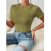 SHEIN Трикотажное боди из однотонной ребристой ткани Frenchy, зеленый