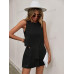 SHEIN Clasi в горошек с принтом без рукавов и круглым вырезом, черный SHEIN Clasi в горошек с принтом без рукавов и круглым вырезом, черный