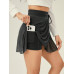 SHEIN VARSITY Спортивная теннисная базовая сетка с поясом и юбкой, темно-серый