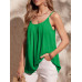 SHEIN Clasi однотонный плиссированный свободный повседневный топ-бретелька, зеленый SHEIN Clasi однотонный плиссированный свободный повседневный топ-бретелька, зеленый