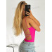 SHEIN BAE женская сексуальная однотонная майка с открытой спиной, ярко-розовый SHEIN BAE женская сексуальная однотонная майка с открытой спиной, ярко-розовый