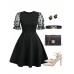 SHEIN Clasi Однотонное женское платье, черный SHEIN Clasi Однотонное женское платье, черный