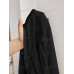 SHEIN BohoFeels Женская однотонная текстурированная рубашка в стиле пэчворк, черный