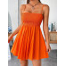 SHEIN EZwear Женское тканое платье-комбинация с V-образным вырезом, апельсин