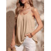 SHEIN Clasi однотонный плиссированный свободный повседневный топ-бретелька, абрикос SHEIN Clasi однотонный плиссированный свободный повседневный топ-бретелька, абрикос