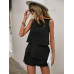 SHEIN Clasi в горошек с принтом без рукавов и круглым вырезом, черный SHEIN Clasi в горошек с принтом без рукавов и круглым вырезом, черный