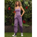 SHEIN VARSITIE Sports SUMMER Outdoor Basic с открытой спиной и КОМБИНЕЗОНОМ, фиолетовый