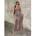 SHEIN SXY Женское облегающее платье в полоску, зеленый SHEIN SXY Женское облегающее платье в полоску, зеленый