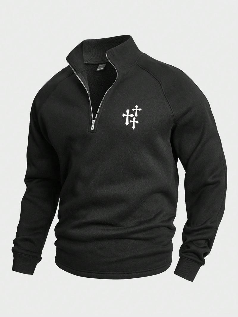 Мужская толстовка Manfinity Homme с перекрестным принтом реглан, черный