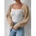 SHEIN EZwear Однотонный базовый укороченный кардиган с открытой передней частью, верблюд SHEIN EZwear Однотонный базовый укороченный кардиган с открытой передней частью, верблюд