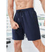 Мужские спортивные шорты SHEIN для фитнеса с буквенным принтом и шнурком на талии, темно-синий