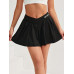 SHEIN Спортивная мини-юбка с градиентными плиссированными шортами для повседневного и повседневного использования, черный