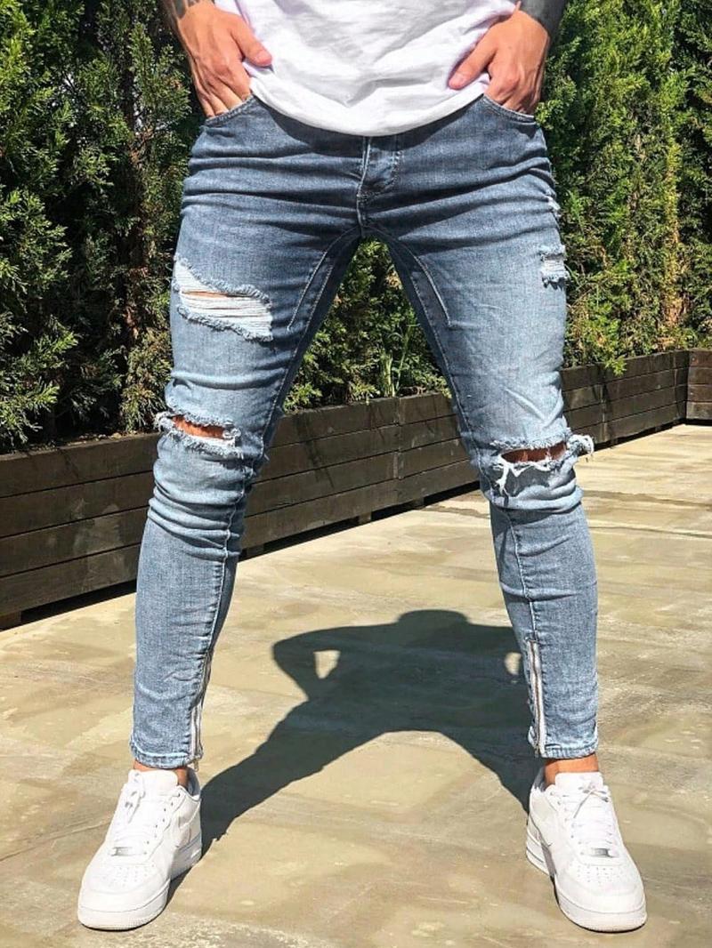 Мужские повседневные рваные джинсы Manfinity LEGND, синий