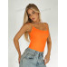 SHEIN BAE женская сексуальная однотонная майка с открытой спиной, апельсин
