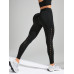 SHEIN Йога Базовые однотонные спортивные леггинсы с вырезами, черный