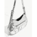 SHEIN ICON Street Style, женская модная однотонная сумка через плечо, серебро