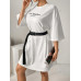 SHEIN Essnce женское свободное платье-футболка с круглым вырезом и буквенным принтом, черное и белое