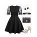 SHEIN Clasi Однотонное женское платье, черный SHEIN Clasi Однотонное женское платье, черный