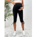 SHEIN Однотонные леггинсы с регулируемой талией и подолом для беременных на шнурке, черный SHEIN Однотонные леггинсы с регулируемой талией и подолом для беременных на шнурке, черный