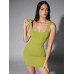 SHEIN BAE Однотонное боди-майка, лаймово-зеленый