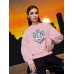 SHEIN Толстовка с открытыми плечами и принтом фигур и звезд, детский розовый SHEIN Толстовка с открытыми плечами и принтом фигур и звезд, детский розовый