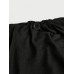 Мужская однотонная плиссированная повседневная футболка Manfinity Homme с длинным рукавом, черный Мужская однотонная плиссированная повседневная футболка Manfinity Homme с длинным рукавом, черный