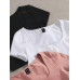 SHEIN EZwear 3 шт. однотонная приталенная футболка с круглым вырезом и короткими рукавами, пыльный розовый