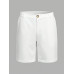 Мужские однотонные шорты Manfinity Homme со скошенными карманами, белый Мужские однотонные шорты Manfinity Homme со скошенными карманами, белый