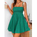 SHEIN EZwear Женское тканое платье-комбинация с V-образным вырезом, зеленый