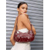 SHEIN ICON Street Style, женская модная однотонная сумка через плечо, бургундия