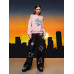 SHEIN Толстовка с открытыми плечами и принтом фигур и звезд, детский розовый SHEIN Толстовка с открытыми плечами и принтом фигур и звезд, детский розовый