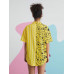 Рубашка унисекс SHEIN с мультяшным и полосатым принтом, желтый