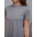 SHEIN LUNE Трикотажное однотонное повседневное платье с круглым вырезом и короткими рукавами, светло-серый