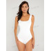 SHEIN BASICS Однотонное облегающее боди с квадратным вырезом, белый