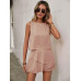 SHEIN Clasi в горошек с принтом без рукавов и круглым вырезом, пыльный розовый SHEIN Clasi в горошек с принтом без рукавов и круглым вырезом, пыльный розовый