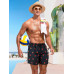 SHEIN Мужские пляжные шорты с клубничным принтом, черный