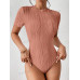 SHEIN Трикотажное боди из однотонной ребристой ткани Frenchy, пыльный розовый