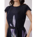 SHEIN Modely женское облегающее платье миди с круглым вырезом и короткими рукавами с принтом тай-дай, черный