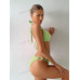 SHEIN Swim BAE Однотонный текстурированный комплект из двух частей купальника, мятно-зеленый